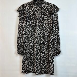 Pieces Floral Ruffled Long Sleeve Dress,  Medium